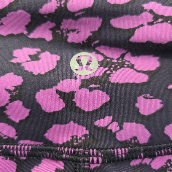 Lululemon Athletica Purple & Black Leopard Print High-Rise Leggings - Picture 5 of 8